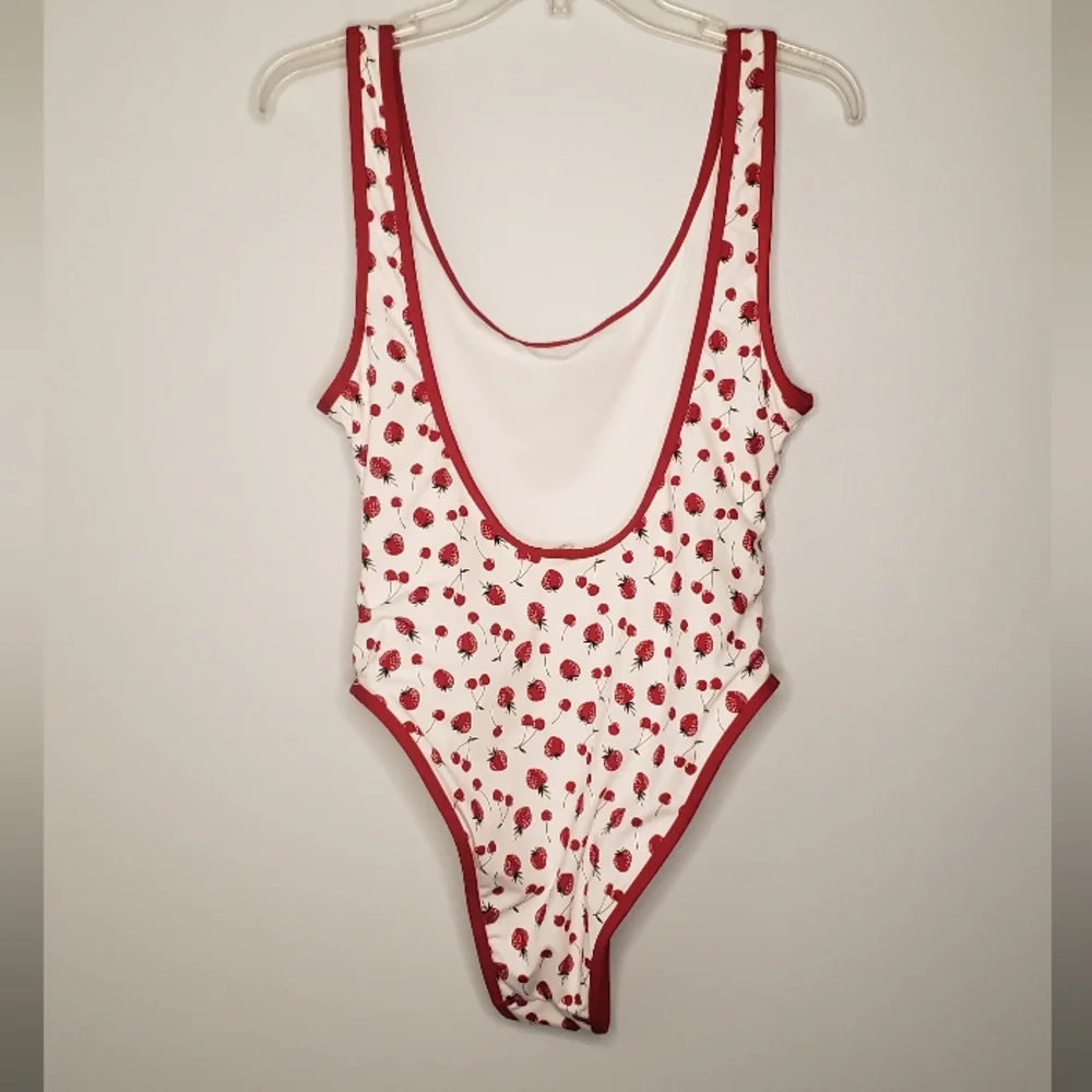 Frankies Bikinis For VS PINK SUMMER BERRIES ONE PIECE SZ L HIGH RISE MSR…